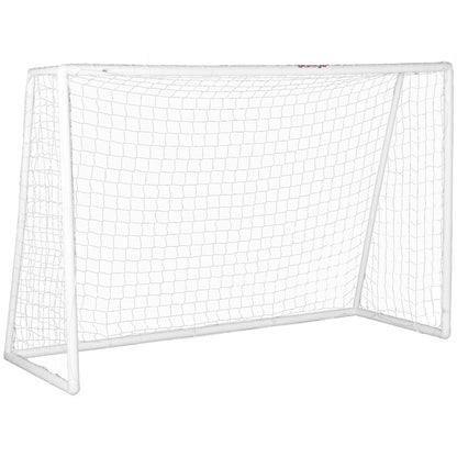 SPORTNOW Fußballtor, robustes Netz, Kunststoff-Rahmen, Heringe, 300L x 120B x 200H cm, Weiß