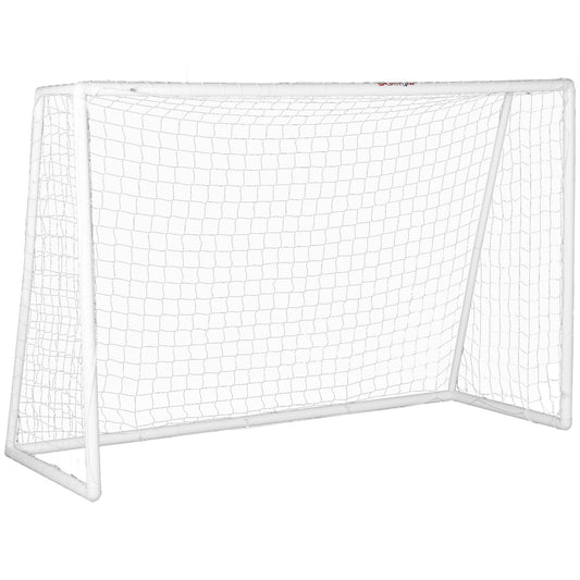 SPORTNOW Fußballtor, robustes Netz, Kunststoff-Rahmen, Heringe, 300L x 120B x 200H cm, Weiß