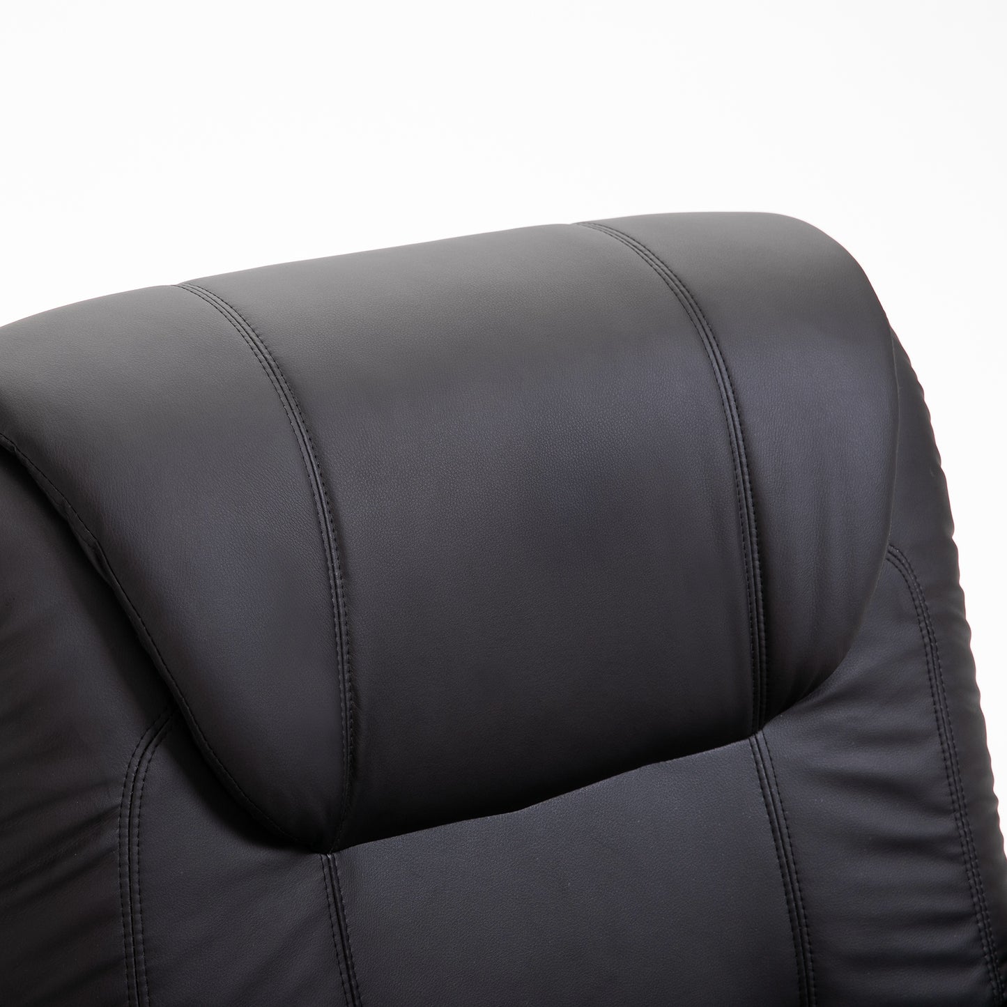 HOMCOM Massagestuhl mit Aufstehhilfe, 8 Vibrationspunkte, Heizfunktion, Fußstütze, Schwarz