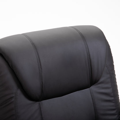 HOMCOM Massagestuhl mit Aufstehhilfe, 8 Vibrationspunkte, Heizfunktion, Fußstütze, Schwarz