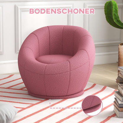 HOMCOM Kindersessel Kindermöbel Kinderhocker, Teddy-Fleece, 60 cm x 56 cm x 48 cm, Rosa