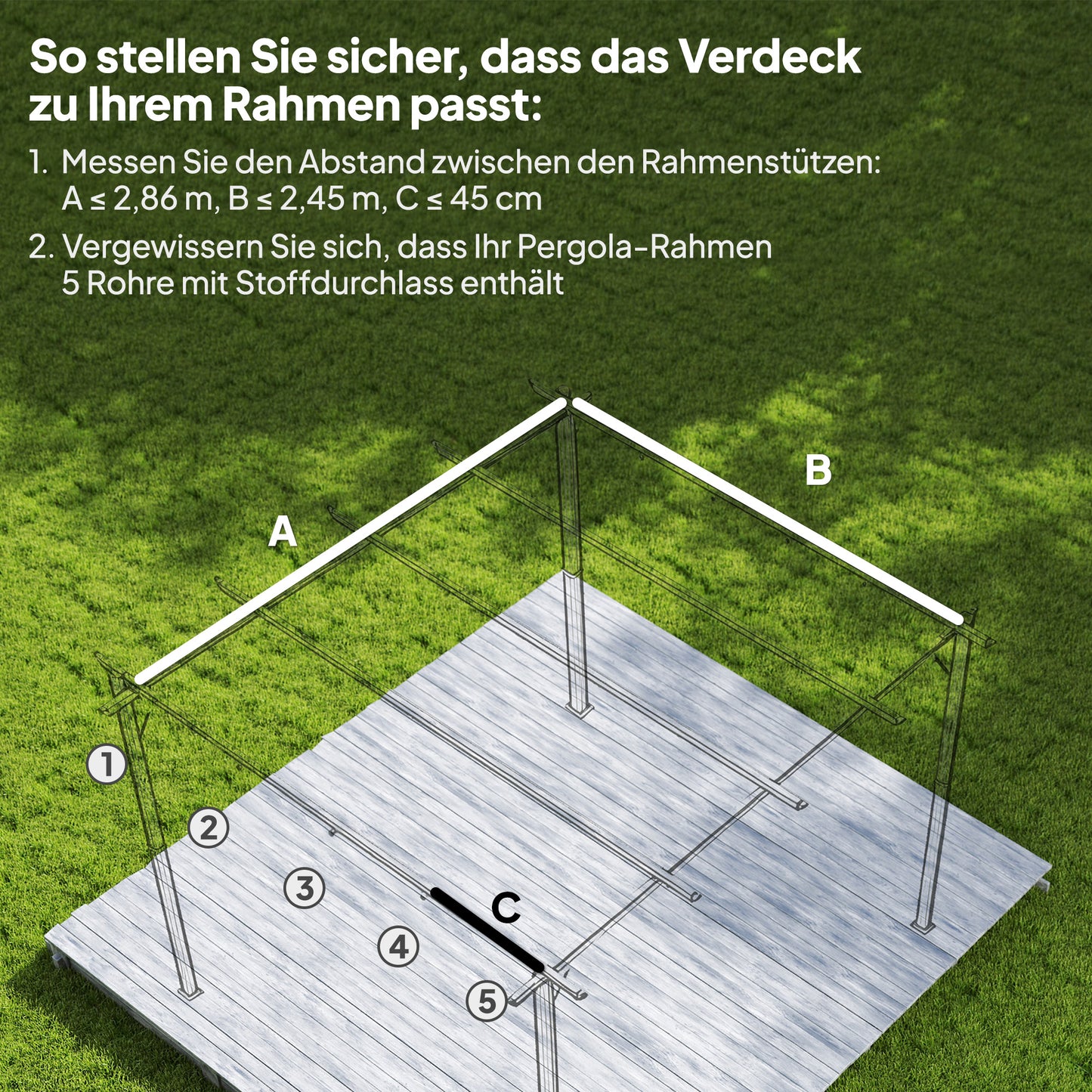 Outsunny Ersatzdach für 2,85 x 2 m Gartenpavillon, ausziehbar, einfache Montage, Polyester, Kaffee