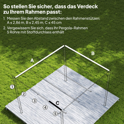 Outsunny Ersatzdach für 2,85 x 2 m Gartenpavillon, ausziehbar, einfache Montage, Polyester, Kaffee