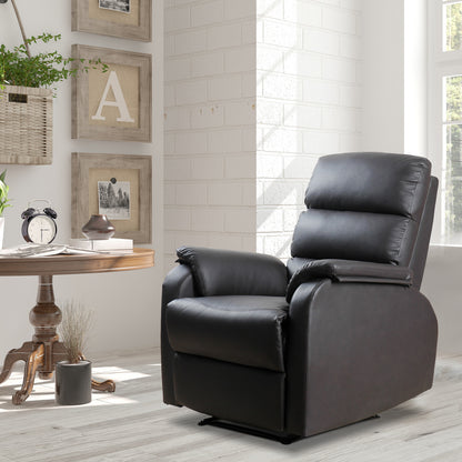 HOMCOM Relaxsessel Fernsehsessel Couch-Sessel Liegesessel Winkelschreibtisch mit CPU-Ständer verstellbar ergonomisch Kunstleder Stahl Braun 75 x 92 x 99 cm
