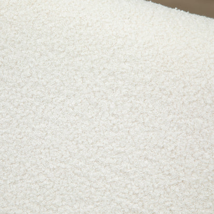 HOMCOM Schaukelstuhl mit Holzrahmen gepolstert Relax Stuhl Sessel Stuhl Wohnzimmersessel Lounge mit gepolsterter Sitzfläche Kautschukholz Cremeweiß 60 x 81 x 71 cm