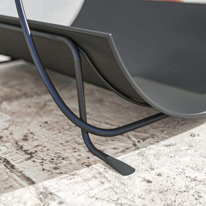 Outsunny Kaminholzregal für innen 51 x 38 x 33cm geometrische Brennholzregal mit Griff aus Metall, Schwarz