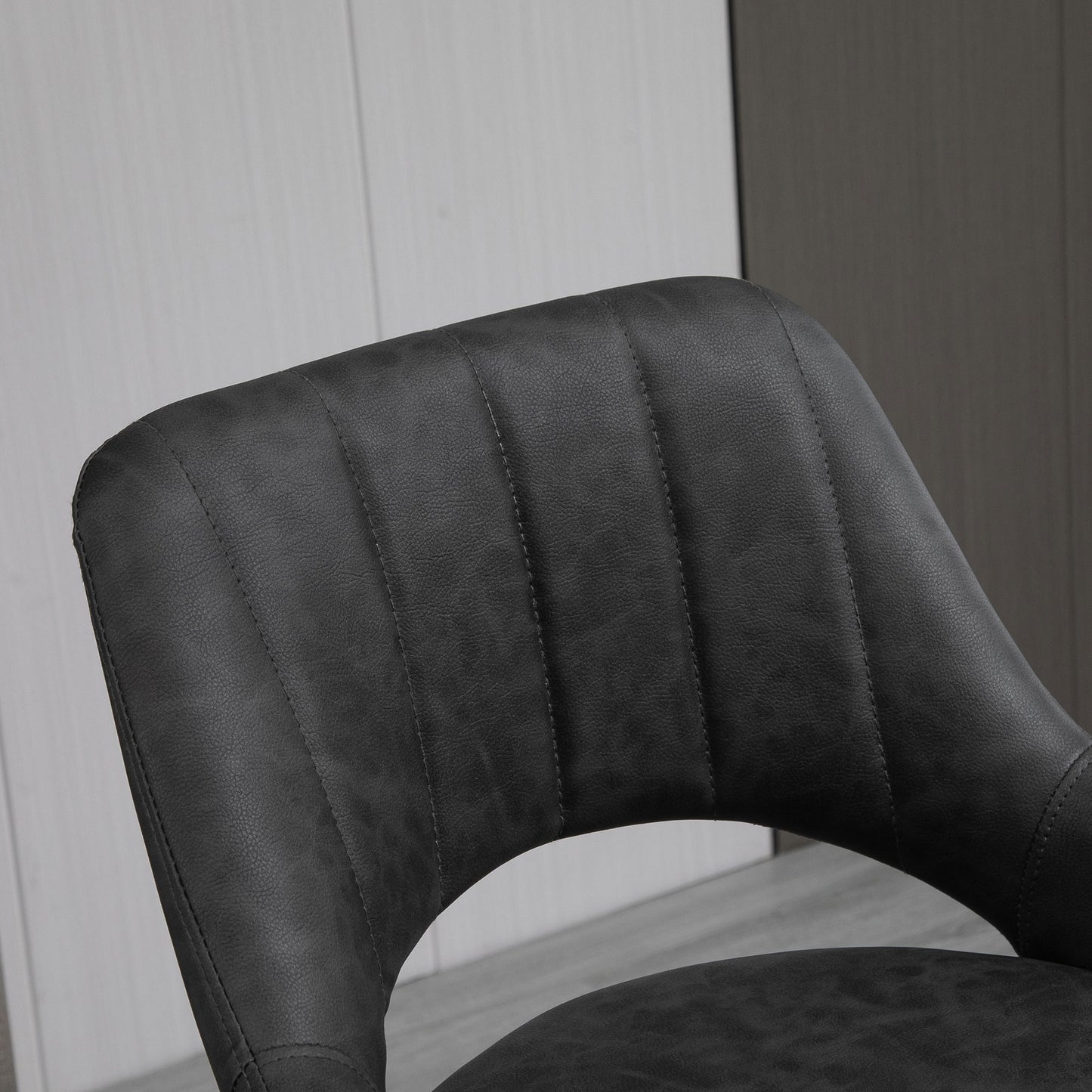 HOMCOM Barhocker 2er-Set, Lederoptik, drehbar, höhenverstellbar, Fußstütze, Metallrahmen, 47 x 52 x 87-109 cm, Grau