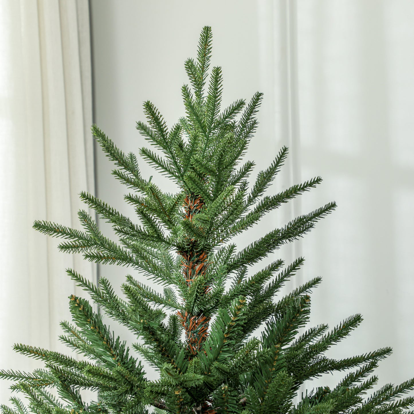 HOMCOM Weihnachtsbaum 183 cm, realistisches Aussehen, Schnellaufbau, inkl. Ständer, feuersicherer Kunststoff