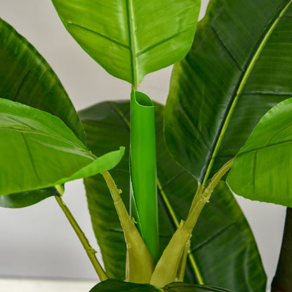 HOMCOM künstliche Pflanzen 150 cm Kunstpflanzen im Topf künstlicher Bananen Baum Kunstpflanze Kunstbaum Zimmerpflanze Dekopflanze Büropflanze Kunststofftopf für drinnen