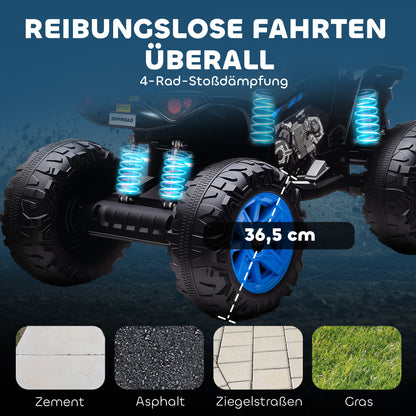 AIYAPLAY Kinder-Elektro-Quad, 24V Elektro-Fahrzeug mit 4 Rädern, Scheinwerfer, USB-Anschluss, MP3-Funktion, 6,5 km/h, 3-8 Jahre