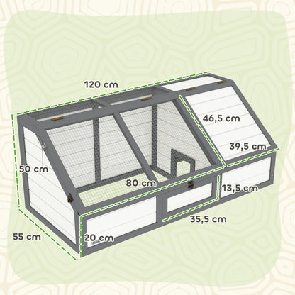 PawHut Schildkrötenbox, Outdoor Schildkrötengehege, bodenloses Design, leicht zu öffnen, Schildkrötenhaus, Weiß