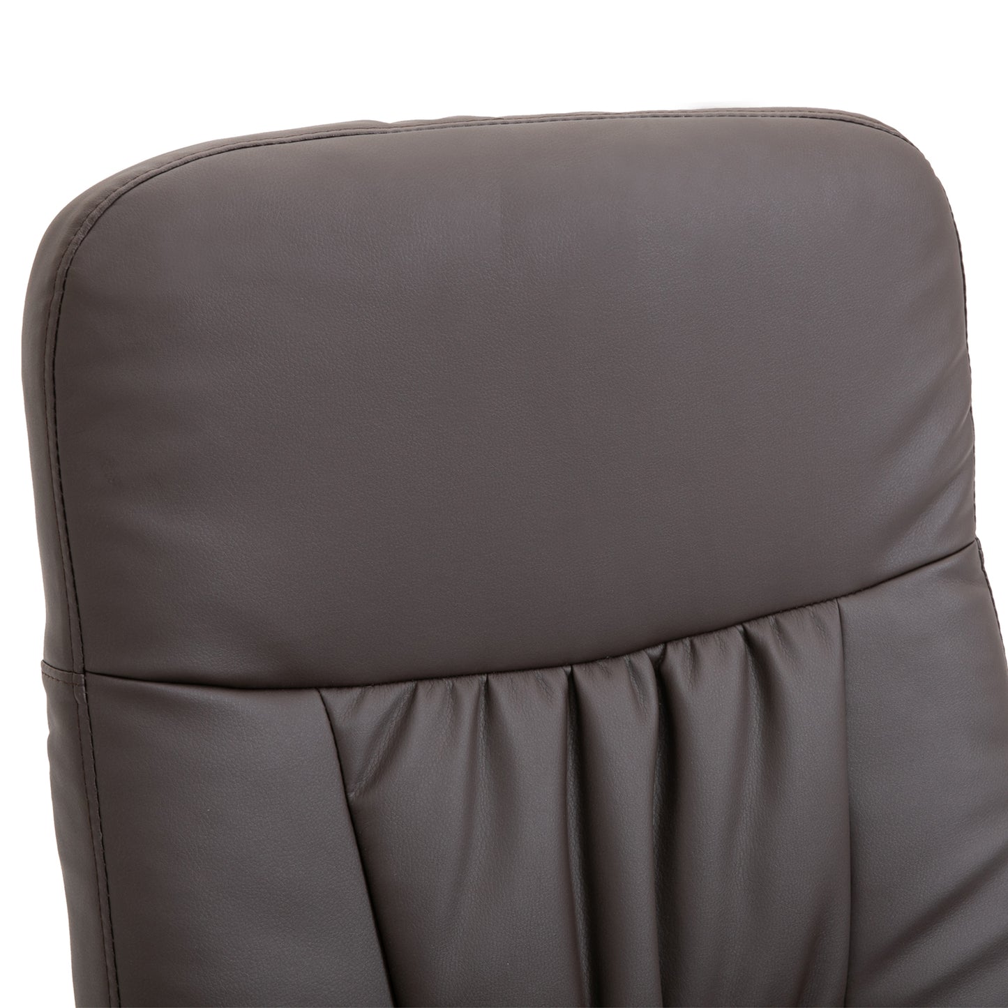 HOMCOM 2-teiliges Sessel-Set, Sessel mit Fußhocker, Relaxsessel mit Fußhocker, höhenverstellbar, neigbare Rückenlehne, Braun
