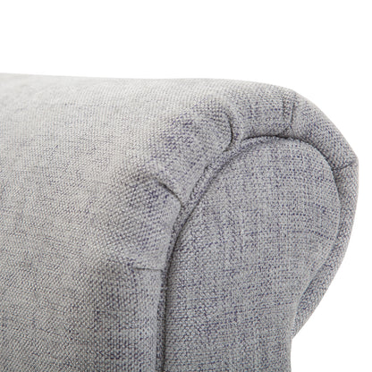 HOMCOM Polsterbank Sitzbank Lounge Sitzhocker Flurbank Bettbank elegant mit gerollten Seiten Leinenstoff Schaumstoff Polyester Hellgrau 132 x 45,5 x 58 cm