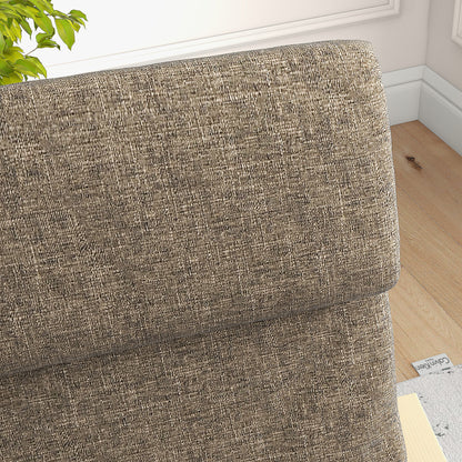 HOMCOM Sessel mit Kopfstütze und Armlehnen, Bezug in Leinenoptik, Holzgestell, Braun + Natur