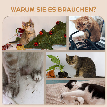 PawHut Katzentreppen-Set, Wand- und Deckenmontage, für Katzen bis 5 kg, Beige