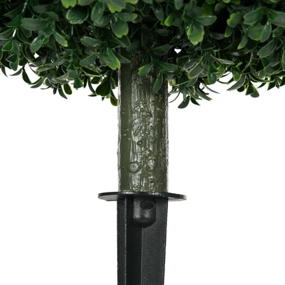 HOMCOM Künstlicher Buchsbaum im 2er-Set, realistisch, wetterfest, pflegeleicht, 70 cm