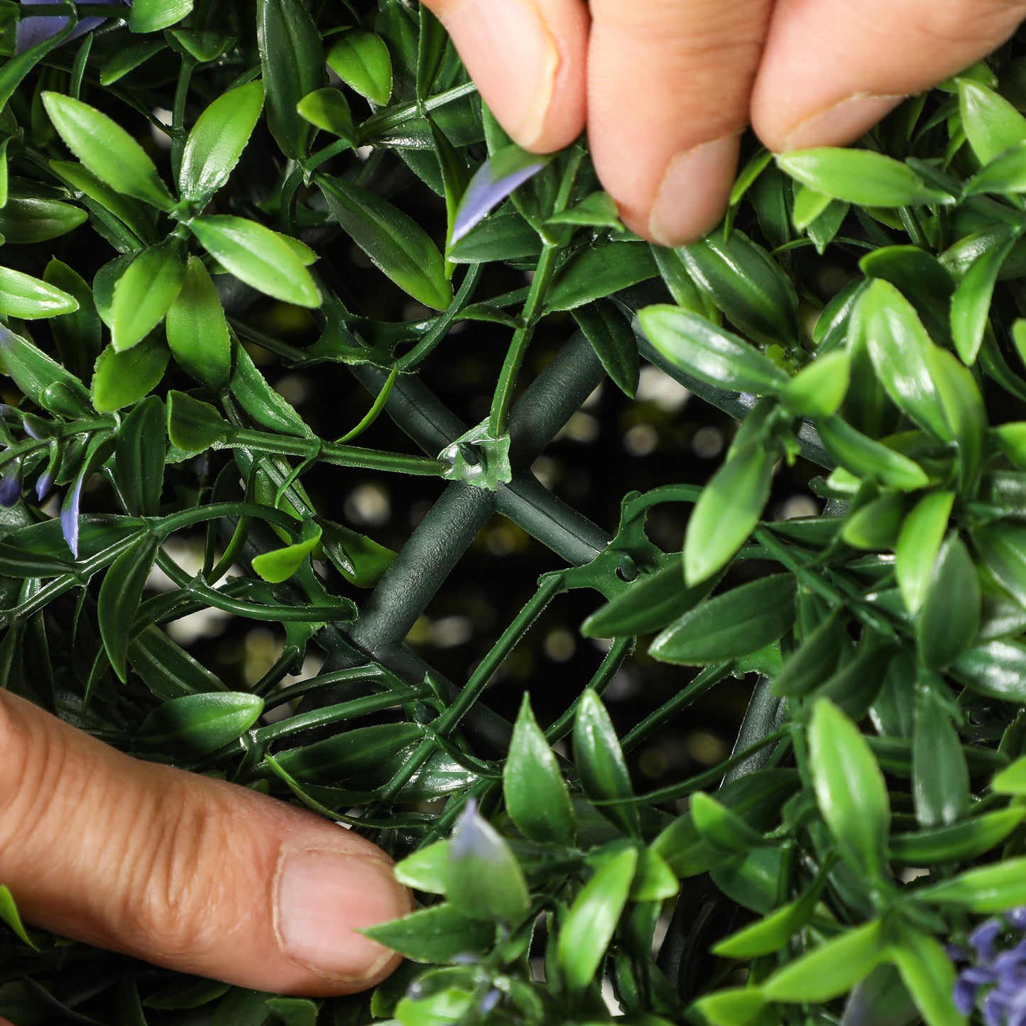 HOMCOM 2er-Set künstliche Pflanzen in Kugelform, UV-beständig, Kunstpflanzen für Indoor- und Outdoor-Bereich, 42 cm, Grün+Lila