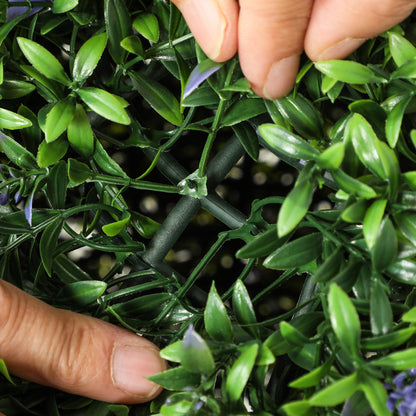 HOMCOM 2er-Set künstliche Pflanzen in Kugelform, UV-beständig, Kunstpflanzen für Indoor- und Outdoor-Bereich, 42 cm, Grün+Lila