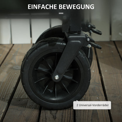 Outsunny Gartenwagen 120 kg belastbar, klappbar Transportwagen mit herausnehmbare Plane, Griff, Rädern 95 Liter Grün