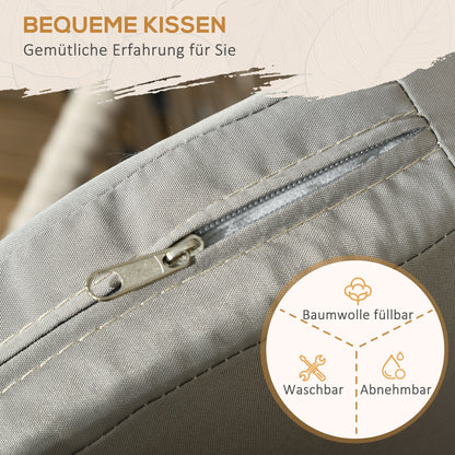 Outsunny Terrassenstuhl 2er-Set، Boho-Stil، bequeme Sitzschal، Sitzauflagen،washbarer Bezug، Metallrahmen، بيج