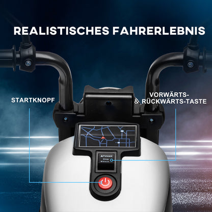 HOMCOM Elektro-Kindermotorrad, LED-Scheinwerfer, abnehmbare Stützräder, bequemer Sitz, Rot/Schwarz