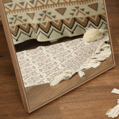 HOMCOM Ganzkörperspiegel mit Ständer, freistehend, 40 cm x 150 cm, Natur