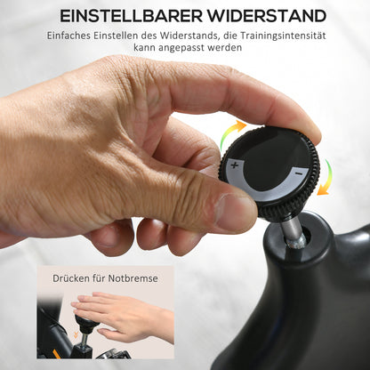 SPORTNOW Heimtrainer, leise, anpassbarer Widerstand, Pulssensor, Monitor, Blau