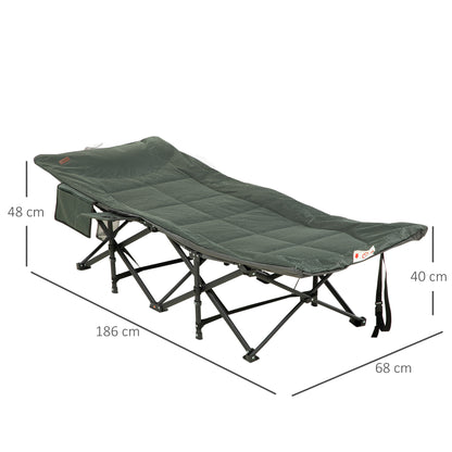 Outsunny Sonnenliege, klappbar, neigbare Rückenlehne, mit Becherhalter, bis 120 kg, 68 x 186 x 48 cm, Grau