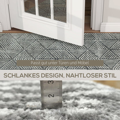 HOMCOM Teppich Wohnzimmerteppich im Modern Stil, waschbar Flächenteppich 150 x 80 cm Dunkelgrau