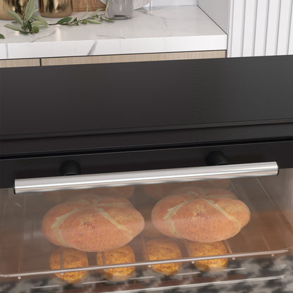 HOMCOM Mini-Backofen, 9 Liter Fassungsvermögen, Einstellbare Temperatur und Garzeit, mit Grillrost und Backblech, Schwarz