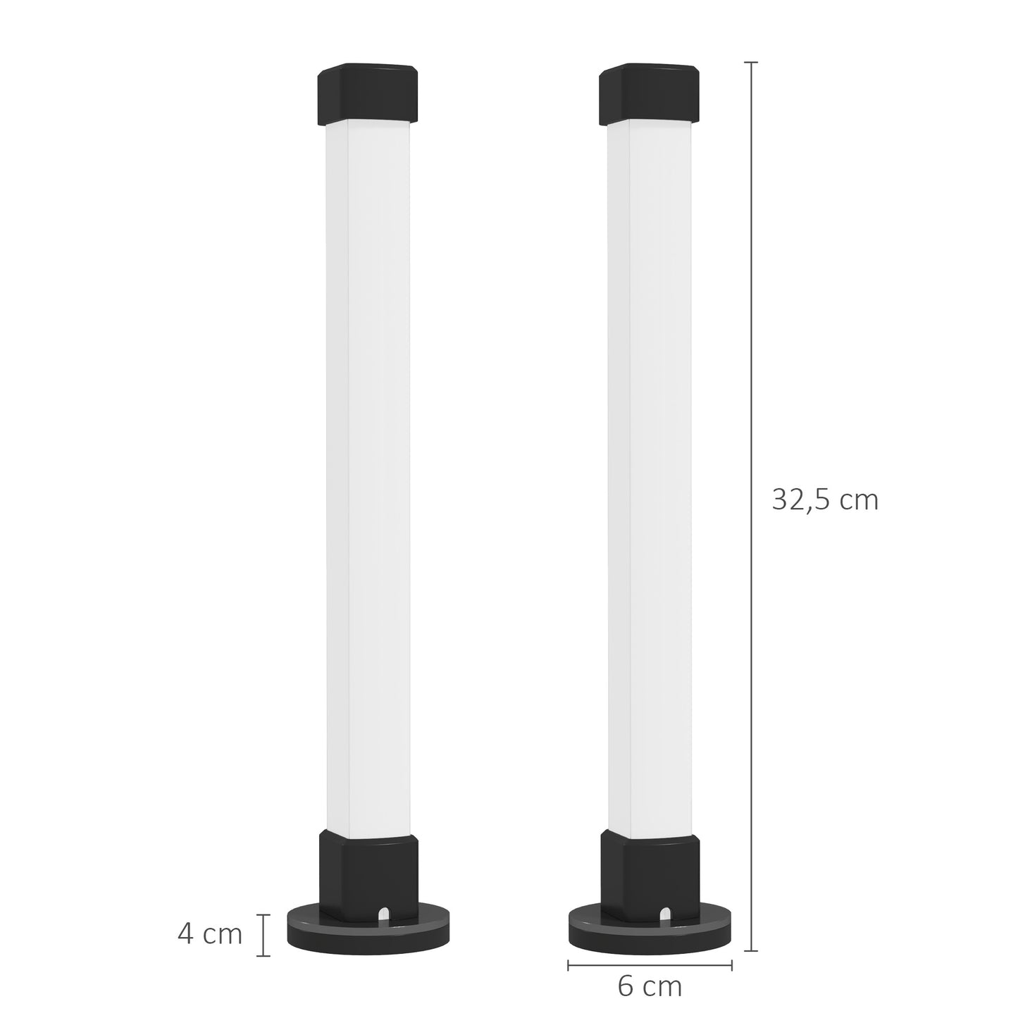 HOMCOM 2er-Set LED-Lampe, Tischlampe mit App- und Fernsteuerung, Musik-Synchronisation, Farb-Modi, Timer, Weiß