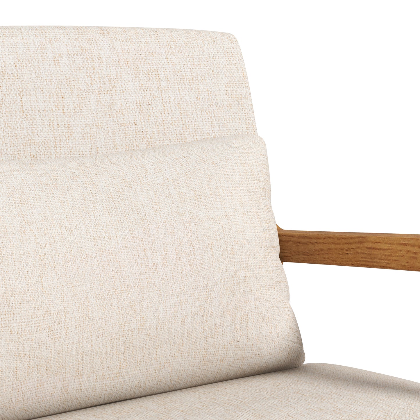 HOMCOM Schaukelstuhl im Retrodesign, Gummibaumholz, 64,5 cm x 92 cm x 81, 5 cm, Beige + Braun