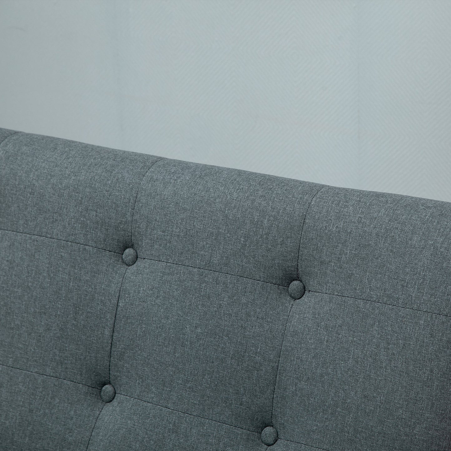 HOMCOM Sofa 2 Sitzer Couch, Wohnzimmersofa mit Leinenoptik Modern Polstersofa für Wohnzimmer, Schlafzimmer, Dunkelgrau 115 x 66,5 x 73 cm