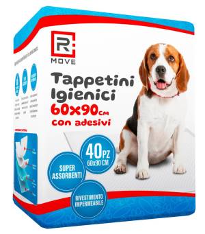 1Cnf/40pz 60x90cm Tappetini Igienici Animali con Adesivi RMOVE