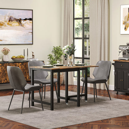 HOMCOM Faltbarer Esstisch، Industrieller Tisch، klappbar، aus Metall und Holz، platzsparend، Braun