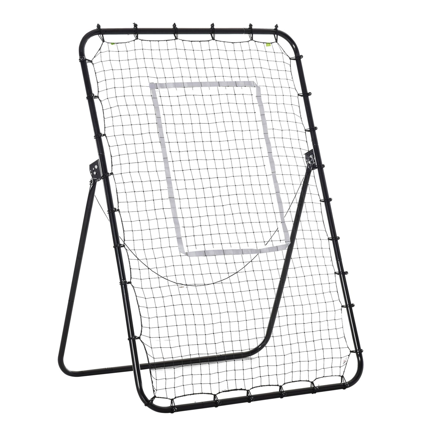 HOMCOM Fussball-Rückprallnetz, verstellbarer Winkel, höhenverstellbar, Rebounder, Kickback, Schwarz