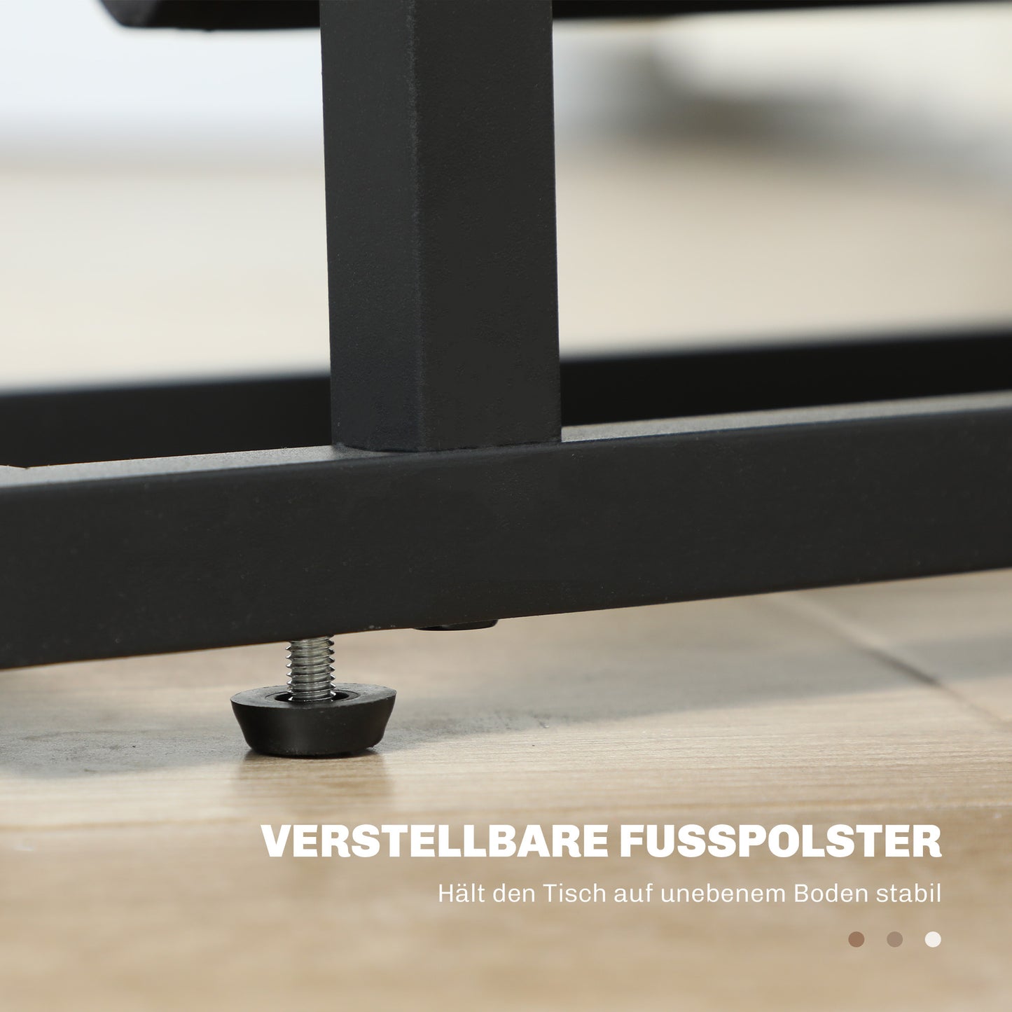 HOMCOM Beistelltisch aus Metall mit Stofftasche und Glasplatte, schmaler Tisch für Wohnzimmer, Schlafzimmer, Schwarz