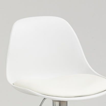 HOMCOM 2er-Set Barhocker, Barstühle, Drehstühle mit Lehne, höhenverstellbar, bis 120 kg belastbar, 38 x 42 x 82-104 cm, Weiß