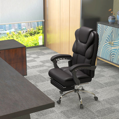 Vinsetto Bürostuhl mit Massagefunktion, ergonomisch, liegefähig, 63x57x118, Braun