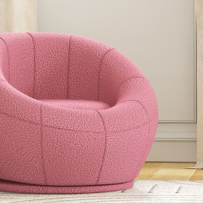 HOMCOM Kindersessel Kindermöbel Kinderhocker, Teddy-Fleece, 60 cm x 56 cm x 48 cm, Rosa