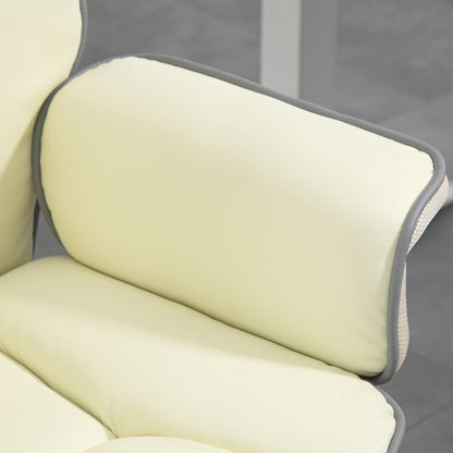 Vinsetto Ergonomischer Bürostuhl، gepolstert إضافي، Liegefunktion، Kunstleder، 76x80x118-124 سم، كريم