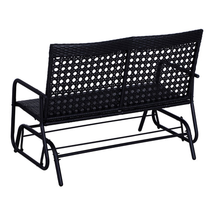 Outsunny Schaukelbank Gartenschaukel Gartenbank Sitzbank Schaukel 2-Sitzer Polyrattan