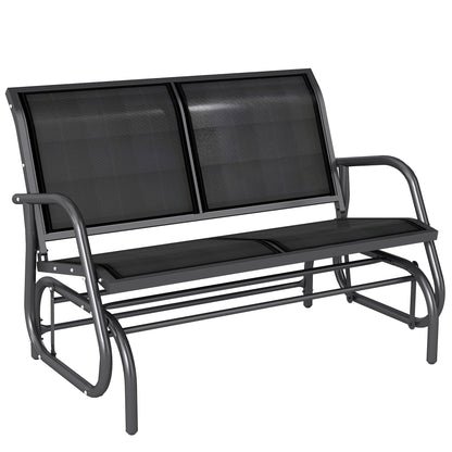 Outsunny -Sitzer Schaukelstuhl Gartenbank mit Schaukelmechanismus bis 200 kg belastbar 120 x 70 x 85 cm Schwarz