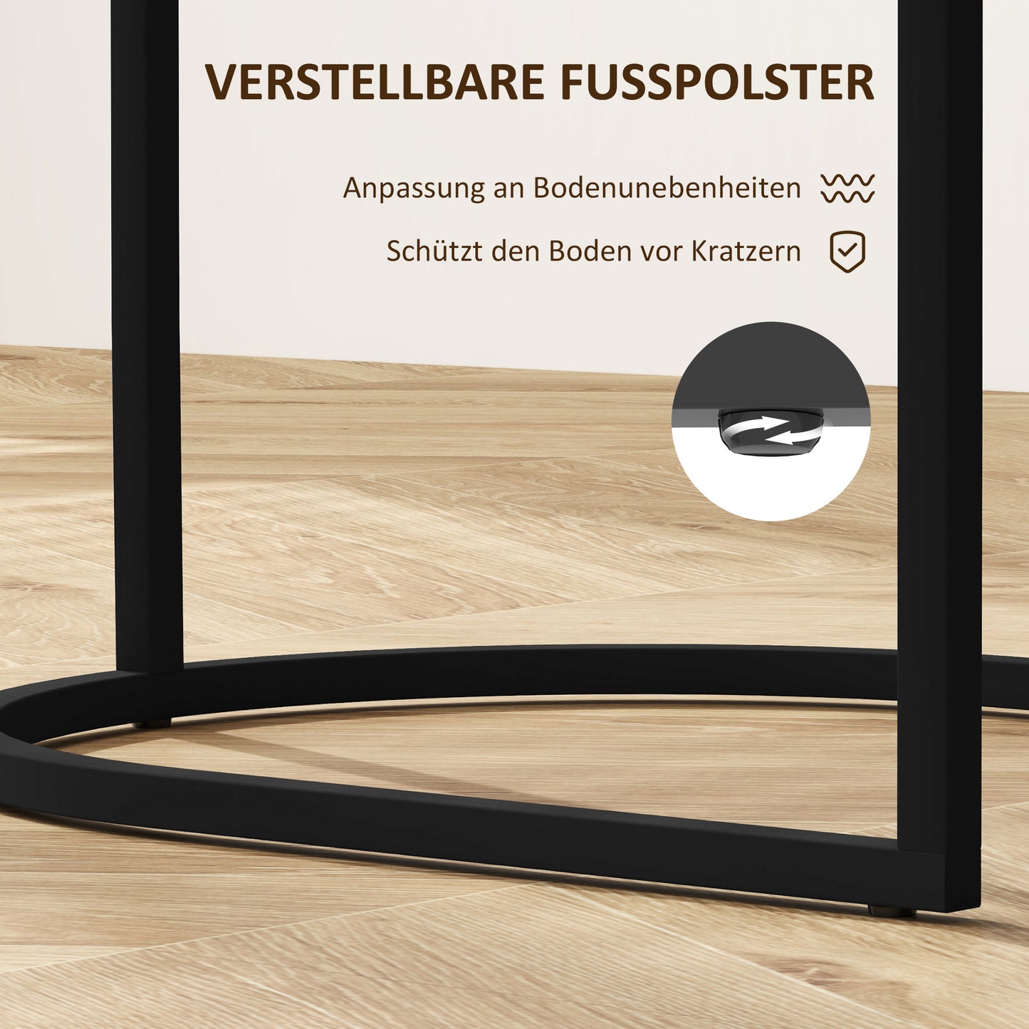 HOMCOM Satztisch-Set، Beistelltische، Metallrahmen، Tischplatte in Holzoptik، براون