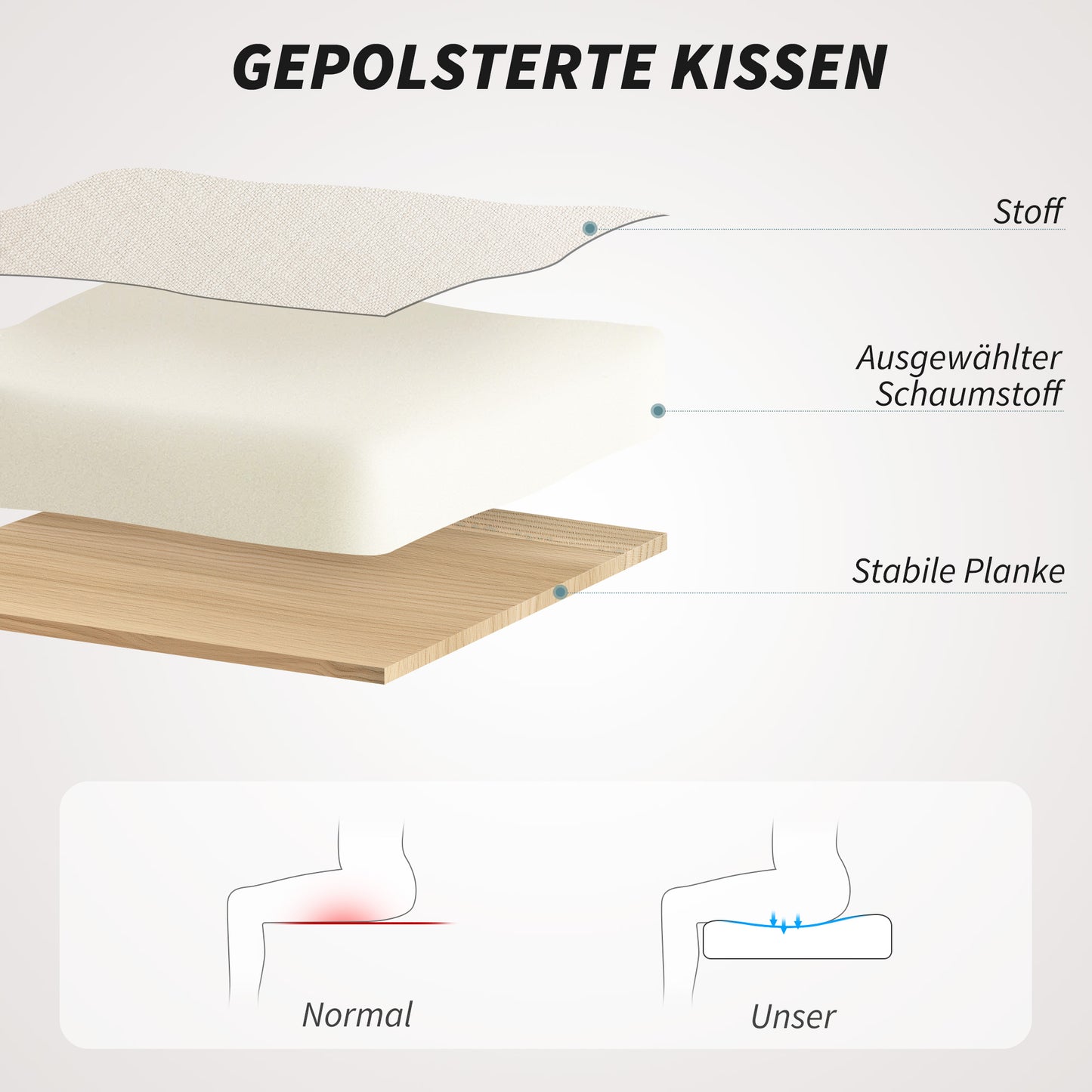 HOMCOM Gepolsterter Bürostuhl, Schreibtischstuhl i Leinenoptik, goldfarbene Beine, höhenverstellbar, Beige