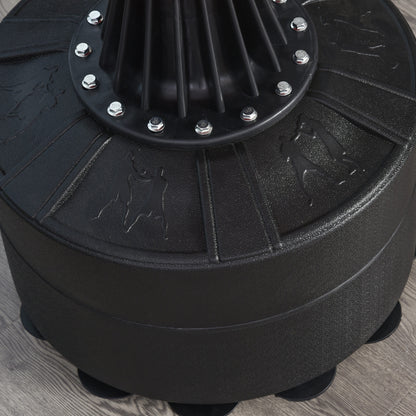 HOMCOM Standboxsack Boxtrainingsgerät mit Reflexball, 360°-Drehstange, Saugfuß, Sand/Wasser befüllbar, Stehend Boxassistent mit Handschuhe, Luftpumpe Training Boxsack 88 x 48 x 155-205 cm