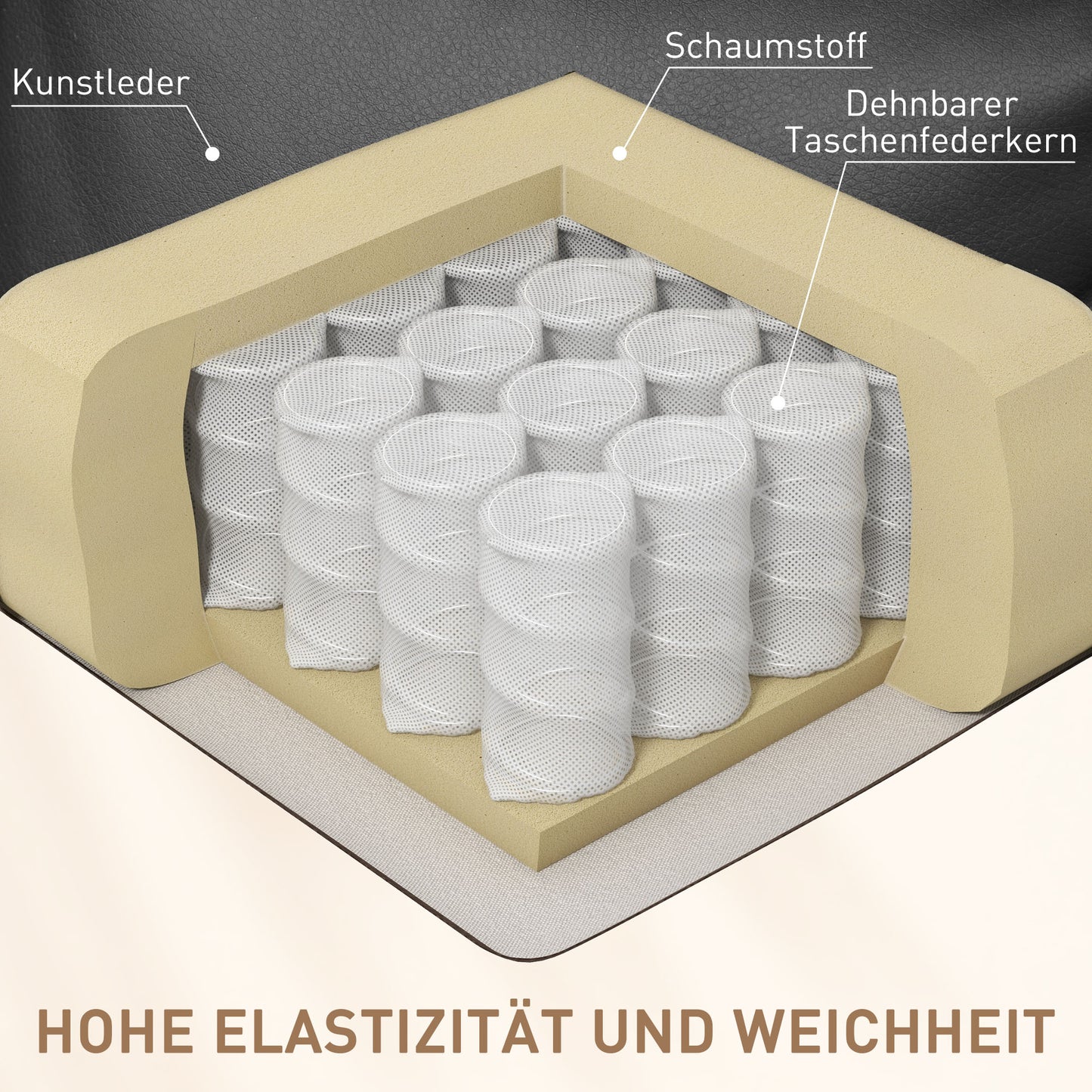 HOMCOM Massagesessel Elektrisk Relaxsessel Fernsehsessel Massagefunktion 5 Massage-Modi Liegefunktion Kunstleder Holz Metall Schaumstoff Schwarz 84 x 92 x 109 cm