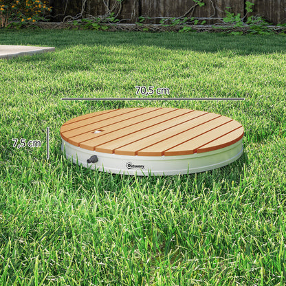 Outsunny Tragbares Außenduschen-Set mit anpassbarer Fontäne, Aluminiumbasis, UV- und Frost-resistent, Naturholzoptik