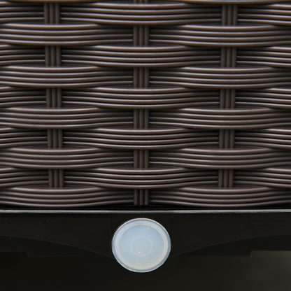 Outsunny Hochbeet 6-teiliger Pflanzkasten mit Abflusslöchern Rattan-Look Blumenkasten DIY Braun 40 x 40 x 44 cm