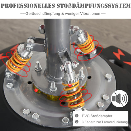 HOMCOM Standboxsack Erwachsene Freistehender Boxtrainingsgerät Boxpartner Boxassistent Training mit Saugfuß Schwarz+Rot 60x60x180 cm